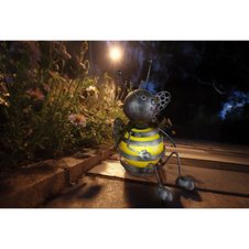 Solární svítidlo, černý, plast žlutý, IP44, 1xAAA 600mAh 1,2 V, DxŠxV:215x175x250mm, včetně 1xLED 0,06W 3V, žlutá