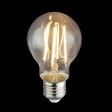 LED žárovka stříbrná, průhledné sklo, AGL, Ø60, V: 106, 1xE27 LED 7W 230V, 806lm, 2700K.