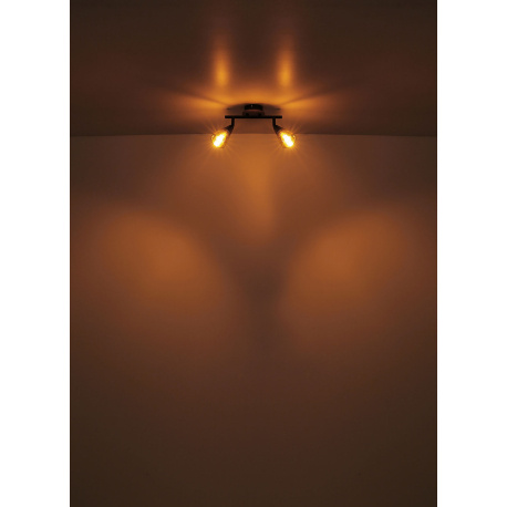 Nástěnné svítidlo, bodové, kov černý matný, dřevo hnědé, sklo kouřové, ø 80 mm, V:130mm, H: 160mm, bez žárovky 1xE14,max. 25W 230V