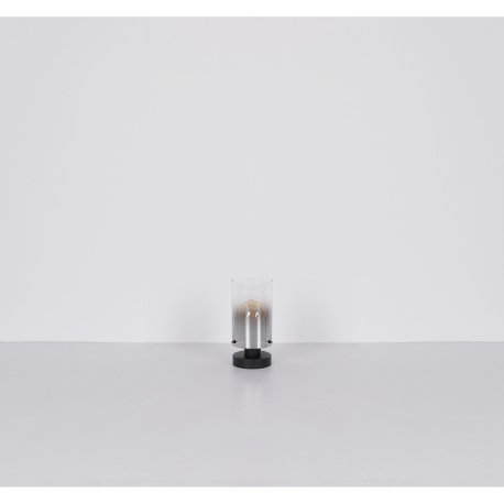 Závěsné svítidlo, kov černý, sklo kouřové, průhledné, kabel PVC černý, možnost zkrácení výšky, ø:125mm, V:1500mm, bez žárovky 1xE27,max. 40W 230V