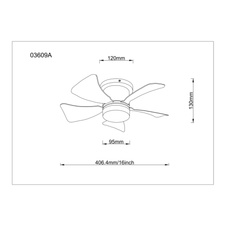 Stropní ventilátor, kov černý matný, plast šedý/bílý, stmívatelný, několik úrovní nástěnným vypínačem, dálkové ovládání, baterie 1x CR2025, 15m², ø: 400mm, V: 126mm, včetně LED 9W 230V, zdroj 1000lm, výkon 800lm, CCT 2700-6500K
