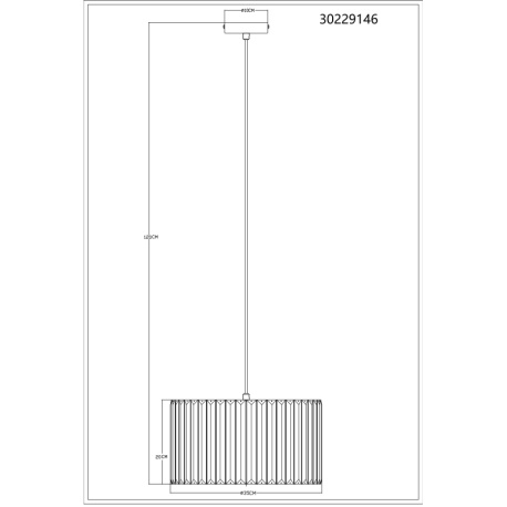 Závěs, kov, vzhled dřeva, K5 krystaly kouřové barvy, textilní kabel černý, ø: 350mm, V: 1200mm, bez žárovky 1xE27, max. 60W 230V