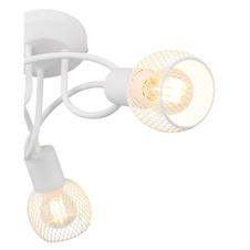 Stropní svítidlo, kov bílý matný, stínítko z kovové síťoviny, o 360, V: 200, bez žárovek 3xE14, max. 40W 230V