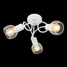 Stropní svítidlo, kov bílý matný, stínítko z kovové síťoviny, o 360, V: 200, bez žárovek 3xE14, max. 40W 230V