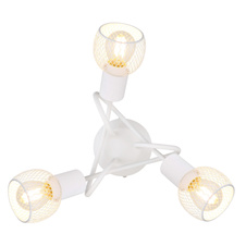 Stropní svítidlo, kov bílý matný, stínítko z kovové síťoviny, o 360, V: 200, bez žárovek 3xE14, max. 40W 230V