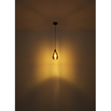 Stropní svítidlo, kov černý, kov mosaz, kouřové sklo, Ø38cm, V:38cm, bez žárovek 3xE27, 40W 230V