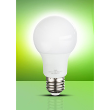 LED žárovka, hliník, plast bílý, AGL vlákna, Ø6cm, V:10,8cm, 1xE27 LED 9W 230V, 810lm, 3000K.