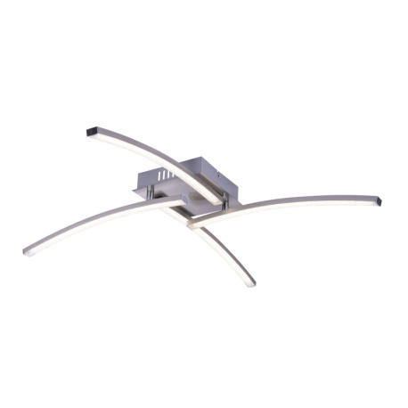 Stropní svítidlo, nikl, plast, akrylové křišťály, pohyblivé, krokový spínač, fixace barev, DxŠxV: 690x690x100 včetně 1xLED 24W 230V, 1850lm, změna barvy světla nástěnným vypínačem 3000-4000-6000