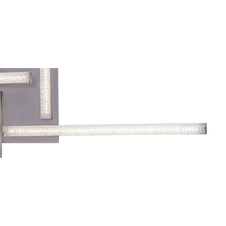 Stropní svítidlo, nikl, plast, akrylové křišťály, pohyblivé, krokový spínač, fixace barev, DxŠxV: 690x690x100 včetně 1xLED 24W 230V, 1850lm, změna barvy světla nástěnným vypínačem 3000-4000-6000