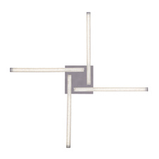 Stropní svítidlo, nikl, plast, akrylové křišťály, pohyblivé, krokový spínač, fixace barev, DxŠxV: 690x690x100 včetně 1xLED 24W 230V, 1850lm, změna barvy světla nástěnným vypínačem 3000-4000-6000