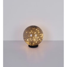 Solární svítidlo plast, plast kouřový, dobíjecí baterie součástí balení AA 600mAh 1,2V, IP44, kulička, uvnitř s LED páskem, Ø200mm, V:300mm, vč. 30x LED 0,06W 3V, 3000K