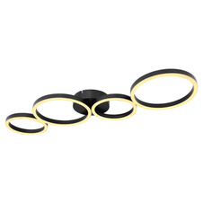 Stropní svítidlo, kov černý, plast bílý, DxŠxV: 885x330x65 včetně 1xLED 35W 230V, 3000lm zdroj, 1500lm výstup, 3000K