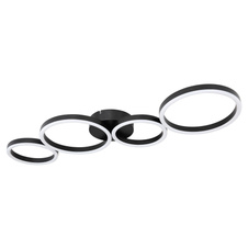 Stropní svítidlo, kov černý, plast bílý, DxŠxV: 885x330x65 včetně 1xLED 35W 230V, 3000lm zdroj, 1500lm výstup, 3000K