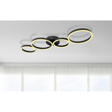 Stropní svítidlo, kov černý, plast bílý, DxŠxV: 885x330x65 včetně 1xLED 35W 230V, 3000lm zdroj, 1500lm výstup, 3000K