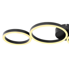 Stropní svítidlo, kov černý, plast bílý, DxŠxV: 885x330x65 včetně 1xLED 35W 230V, 3000lm zdroj, 1500lm výstup, 3000K