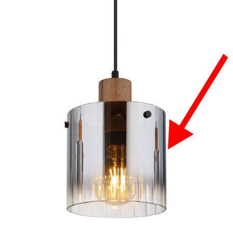 Náhradní sklo, kouřové, čiré s přechodem pro 15915-3H, Ø: 180 mm, V: 180 mm