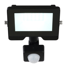 Venkovní svítidlo, hliník, průhledné sklo, možnost náklonu, IP44, umístění do výšky pro snímání 1-3m, úhel záběru 110°, detekce do vzd. 8m, ŠxV: 9x12cm, H:13cm, včetně 1xLED 10W 230V, 1000lm zdroj, 950lm výstup, 6000K