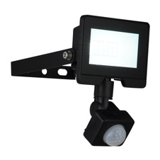 Venkovní svítidlo, hliník, průhledné sklo, možnost náklonu, IP44, umístění do výšky pro snímání 1-3m, úhel záběru 110°, detekce do vzd. 8m, ŠxV: 9x12cm, H:13cm, včetně 1xLED 10W 230V, 1000lm zdroj, 950lm výstup, 6000K