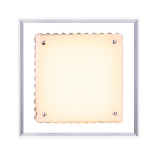 Stropní svítidlo, kov stříbrný, chrom, sklo opál, K9 křišťály průhledné, zrcadlo, DxŠxV: 340x340x80 včetně 1xLED 28W 230V, 1550lm, 3000K