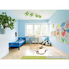 Stropní svítidlo, kov bílý, chrom, plast zelený a bílý, fotbalový vzor, ​​pohyblivé, bez žárovek 4xE14 LED, max. 15W 230V