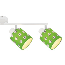 Stropní svítidlo, kov bílý, chrom, plast zelený a bílý, fotbalový vzor, ​​pohyblivé, bez žárovek 4xE14 LED, max. 15W 230V