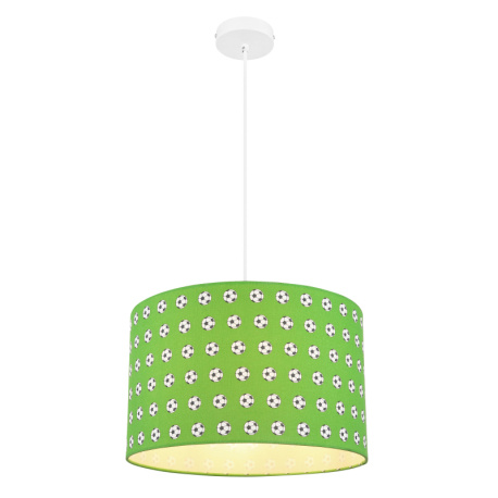 Závěsné svítidlo, kov bílý, plast zelený a bílý, fotbalový vzor, ​​Ø350, bez žárovky 1xE27, max. 60W 230V