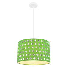 Závěsné svítidlo, kov bílý, plast zelený a bílý, fotbalový vzor, ​​Ø350, bez žárovky 1xE27, max. 60W 230V
