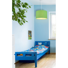 Závěsné svítidlo, kov bílý, plast zelený a bílý, fotbalový vzor, ​​Ø350, bez žárovky 1xE27, max. 60W 230V