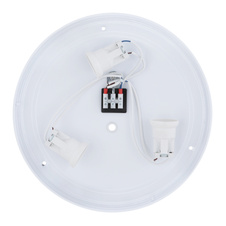 Stropní svítidlo, kov bílý, textil antracit, plast bílý, Ø40cm, V:10cm, bez žárovek 3xE27, max. LED 15W 230V