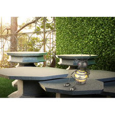 Solární svítidlo, černý, plast žlutý, IP44, 1xAAA 600mAh 1,2 V, DxŠxV:215x175x250mm, včetně 1xLED 0,06W 3V, žlutá