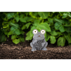 Solární svítidlo plast šedý, žába, IP44, vč. baterie 1xAA200mAh, DxŠxV:170x140x210mm, vč. 2xLED 0,06W 3V