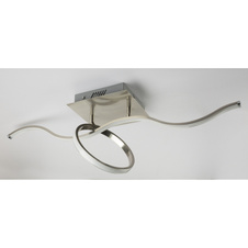 Stropní svítidlo, nikl matný, kruh nastavitelný uprostřed, dálkové ovládání, měnič barev, fixace barvy, DxŠxV:860x220x300 včetně 1xLED 18W 230V, 1620lm, 3000K, 1xRGB LED 6W, multicolor