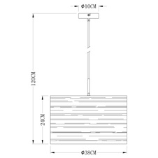 Závěsné svítidlo, nikl matný, plast stříbrný, Ø380, V: 1200, bez žárovky 1xE27, max. 40W 230V