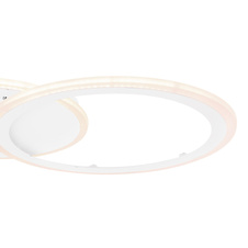 Stropní svítidlo, kov bílý, akryl bílý, funkce paměti, noční světlo, stmívatelné, dálkové ovládání, fixace barev, DxŠxV:646x468x60 včetně 1xLED 40W 230V, 350-3200lm, změna barvy světla 3000-4500-6000K