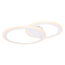 Stropní svítidlo, kov bílý, akryl bílý, funkce paměti, noční světlo, stmívatelné, dálkové ovládání, fixace barev, DxŠxV:646x468x60 včetně 1xLED 40W 230V, 350-3200lm, změna barvy světla 3000-4500-6000K