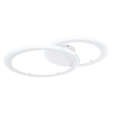 Stropní svítidlo, kov bílý, akryl bílý, funkce paměti, noční světlo, stmívatelné, dálkové ovládání, fixace barev, DxŠxV:646x468x60 včetně 1xLED 40W 230V, 350-3200lm, změna barvy světla 3000-4500-6000K