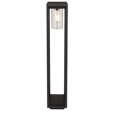 Venkovní, stojací svítidlo, hliník, černý matný, plast průhledný, IP44, DxŠxV: 15x15x80cm, bez 1xE27 LED 15W 230V