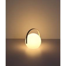 Venkovní svítidlo, plast opál, kov, na baterie a adaptér, IP44, vypínač, dálkové ovládání, změna barvy, fixace barev, včetně 1x1200mAh 3.7V lithium, Ø189, V: 210, včetně RGBW LED 4.5W 5V, 56lm, 3000K