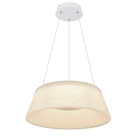 Závěsné svítidlo, kov bílý, transparentní akryl, plastové křišťály průhledné, noční světlo, funkce paměti, stmívatelné, dálkové ovládání, Ø460, V: 1200, včetně 1xLED 45W 230V, 260-1900lm, změna barvy světla 3000-6000K