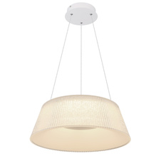 Závěsné svítidlo, kov bílý, transparentní akryl, plastové křišťály průhledné, noční světlo, funkce paměti, stmívatelné, dálkové ovládání, Ø460, V: 1200, včetně 1xLED 45W 230V, 260-1900lm, změna barvy světla 3000-6000K