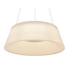 Závěsné svítidlo, kov bílý, transparentní akryl, plastové křišťály průhledné, noční světlo, funkce paměti, stmívatelné, dálkové ovládání, Ø460, V: 1200, včetně 1xLED 45W 230V, 260-1900lm, změna barvy světla 3000-6000K