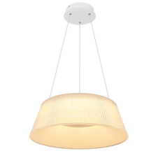 Závěsné svítidlo, kov bílý, transparentní akryl, plastové křišťály průhledné, noční světlo, funkce paměti, stmívatelné, dálkové ovládání, Ø460, V: 1200, včetně 1xLED 45W 230V, 260-1900lm, změna barvy světla 3000-6000K