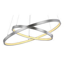 Závěsné svítidlo, nikl mat, plast opál, stmívatelné nástěnným vypínačem, paměťová funkce, Ø51cm, V:120cm, včetně 1xLED 42W 230V, zdroj 5000lm, výstup 1500lm, 3000K