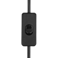 Stolní lampa, kov černý, přírodní dřevo, vypínač, DxŠxV: 90x90x150, bez žárovky 1xE27, max. 60W 230V