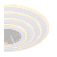 Stropní svítidlo, kov bílý, akryl, kompatibilní s Google Assistant a Alexa, paměťová funkce, noční světlo, stmívatelné, dálkové ovládání, fixace barvy, Ø500, V: 65, včetně 1xLED 50W 230V, 5200lm zdroj, 1900lm výstup, změna barvy světla 3000-6500K