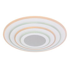 Stropní svítidlo, kov bílý, akryl, kompatibilní s Google Assistant a Alexa, paměťová funkce, noční světlo, stmívatelné, dálkové ovládání, fixace barvy, Ø500, V: 65, včetně 1xLED 50W 230V, 5200lm zdroj, 1900lm výstup, změna barvy světla 3000-6500K