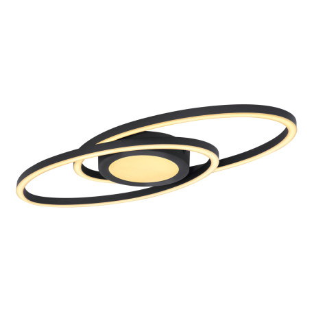 Stropní svítidlo, kov černý, plast opál bílý, třpytivý efekt, DxŠxV: 57x23x4cm, včetně 1xLED 24W 230V, 2950lm zdroj, 750lm výstup, 3000K