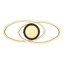 Stropní svítidlo, kov černý, plast opál bílý, třpytivý efekt, DxŠxV: 57x23x4cm, včetně 1xLED 24W 230V, 2950lm zdroj, 750lm výstup, 3000K