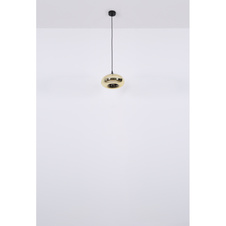 Závěsné svítidlo, kov černý, sklo s měděným povrchem, Ø280, V: 1200, bez žárovky 1xE27, max. 60W 230V