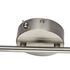 Nástěnné svítidlo, kov, nikl, chrom, satinovaný plast, vypínač, DxV: 300x165, včetně 2xLED 5W 230V, 310lm, 3000K.